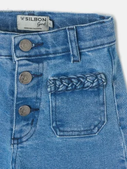 Silbon Pantalones-Pantalon girl bolsillos trenza Denim