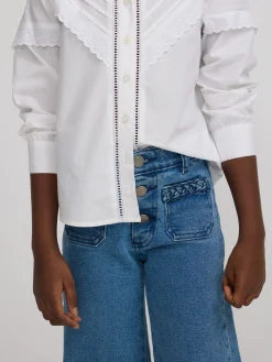 Silbon Pantalones-Pantalon girl bolsillos trenza Denim