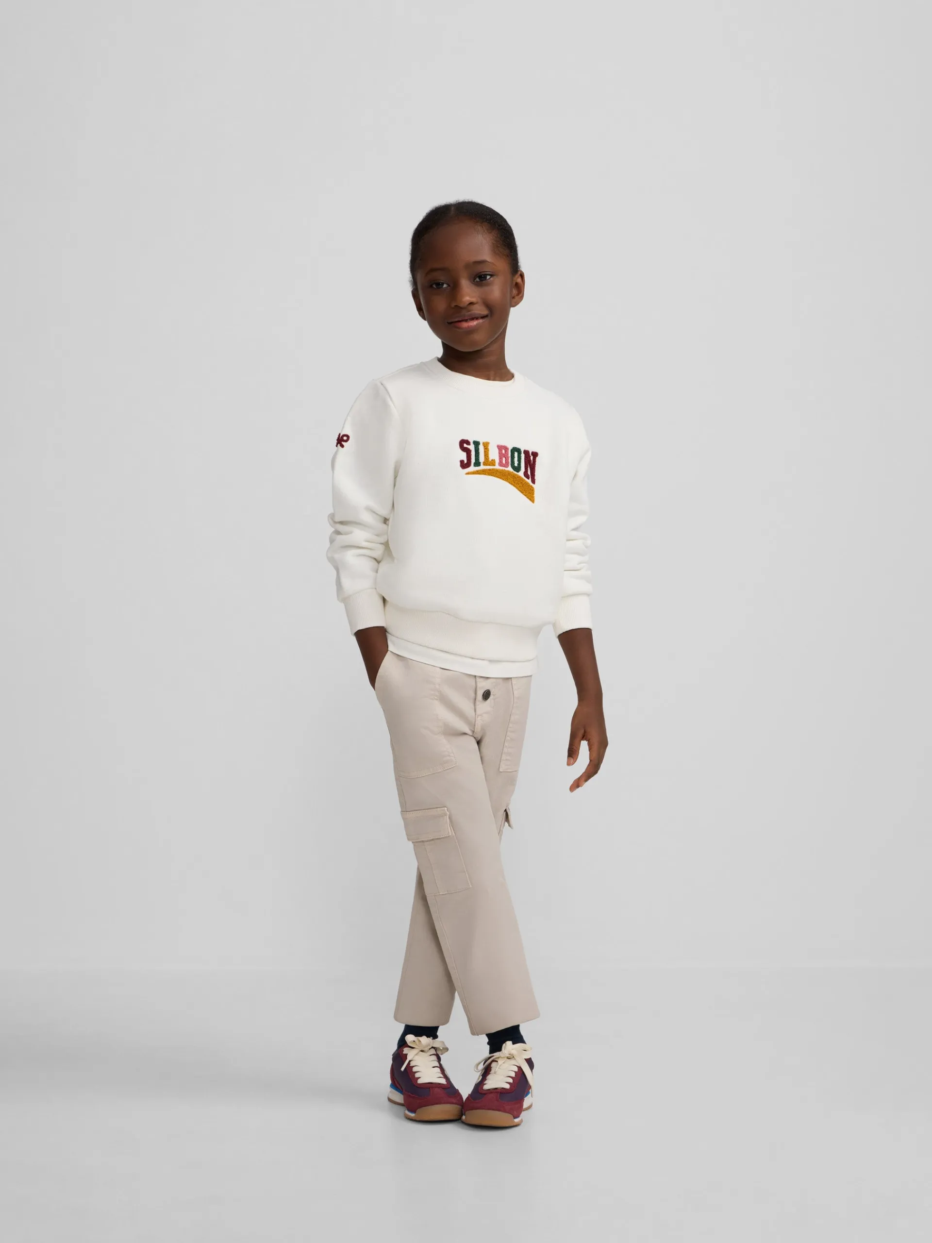 Silbon Pantalones-Pantalon girl cargo Beige