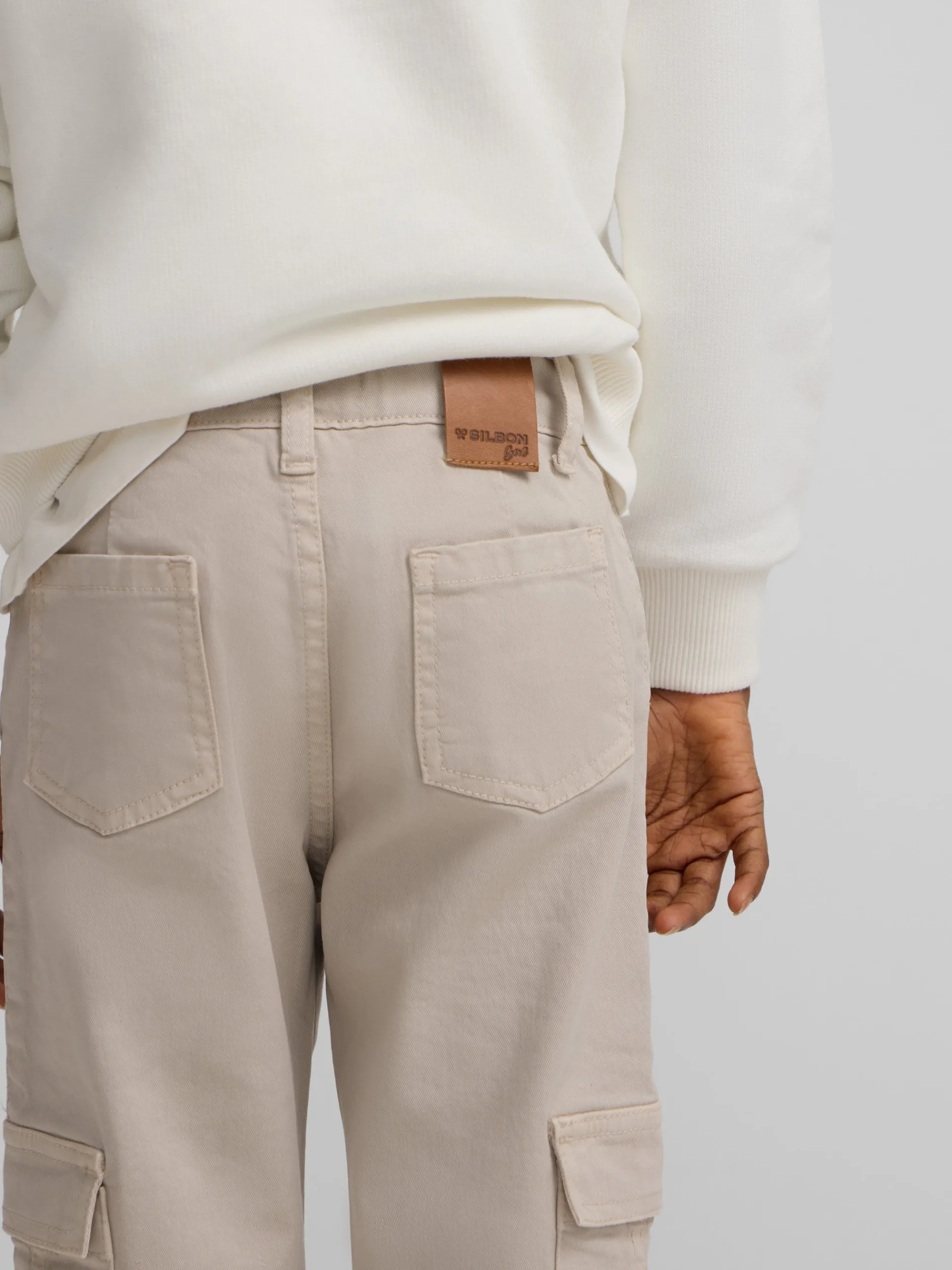 Silbon Pantalones-Pantalon girl cargo Beige