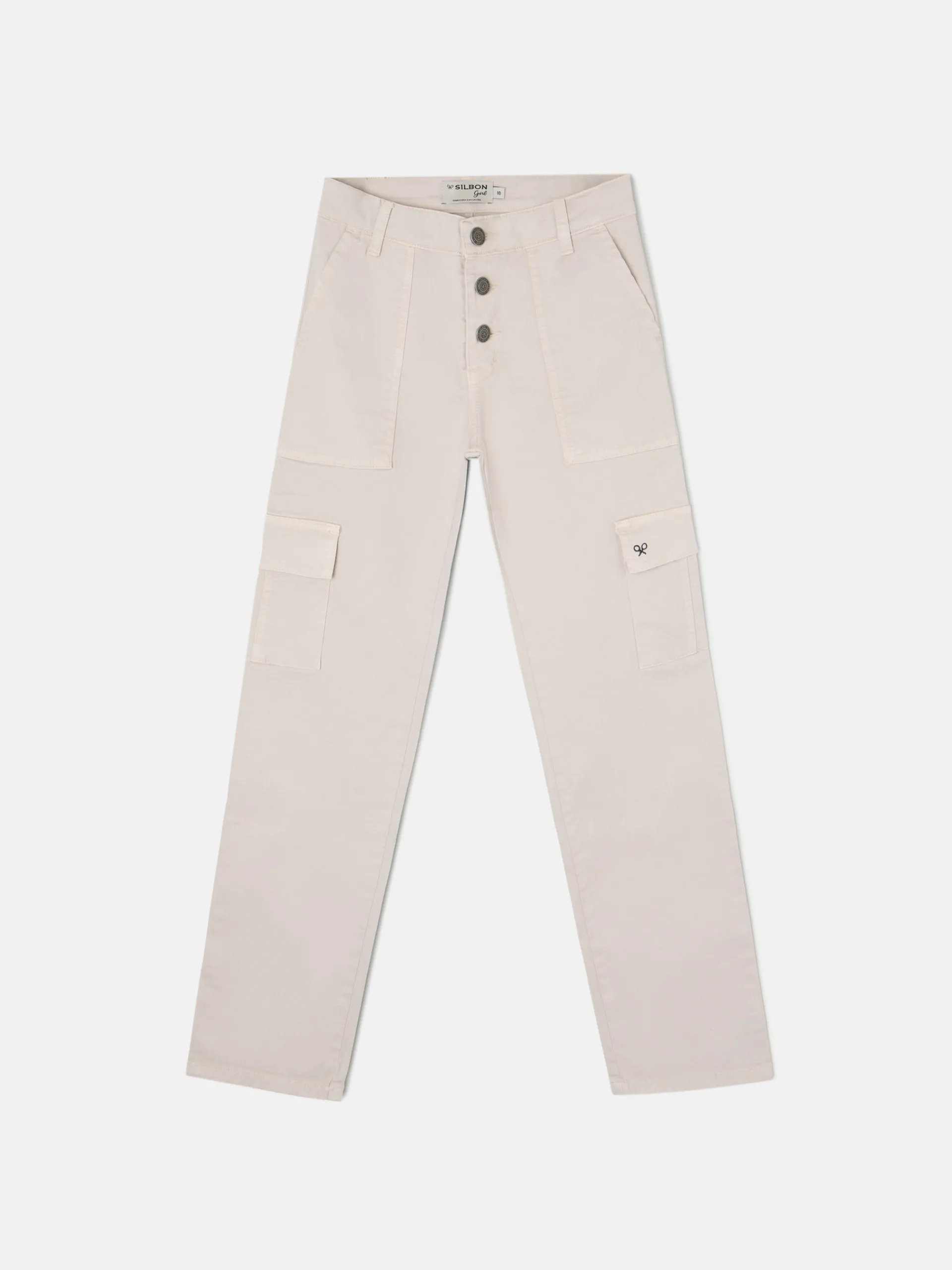 Silbon Pantalones-Pantalon girl cargo Beige