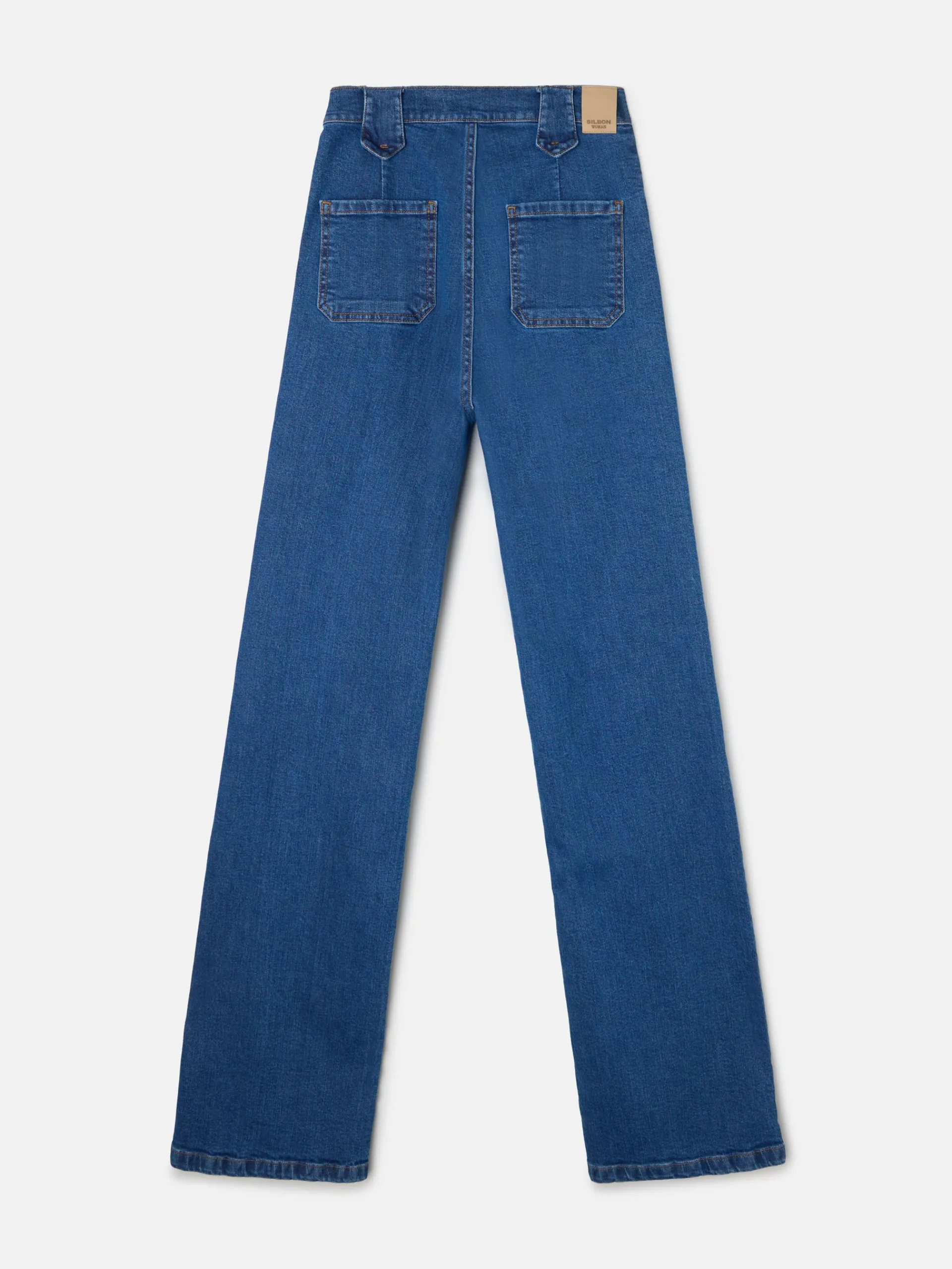 Silbon Pantalones-Pantalon recto detalle hebillas Denim