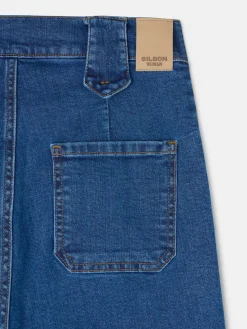 Silbon Pantalones-Pantalon recto detalle hebillas Denim