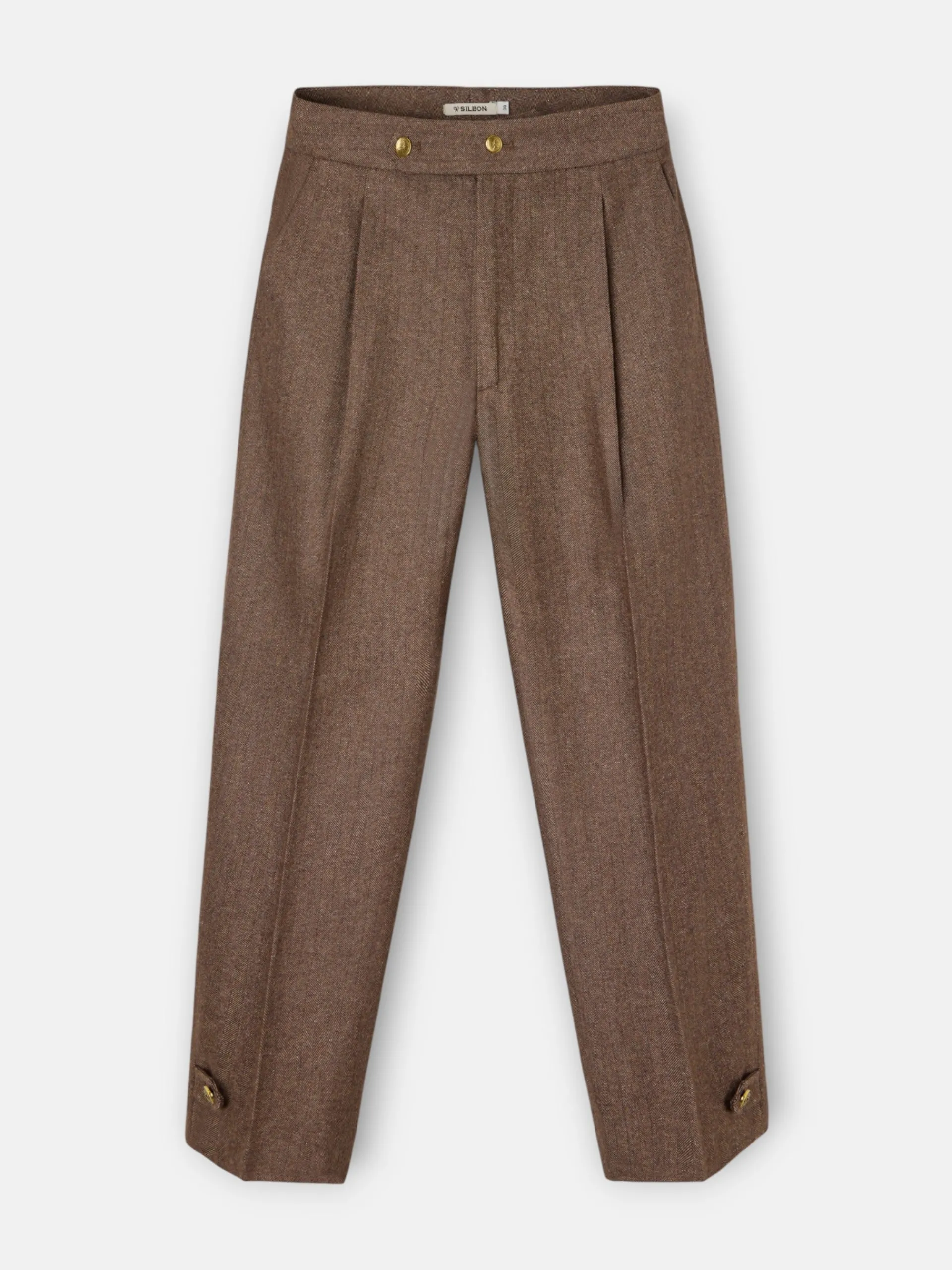 Silbon Pantalones-Pantalon vestir detalles espiga Marron