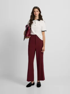 Silbon Pantalones-Pantalon vestir marinero Burdeos