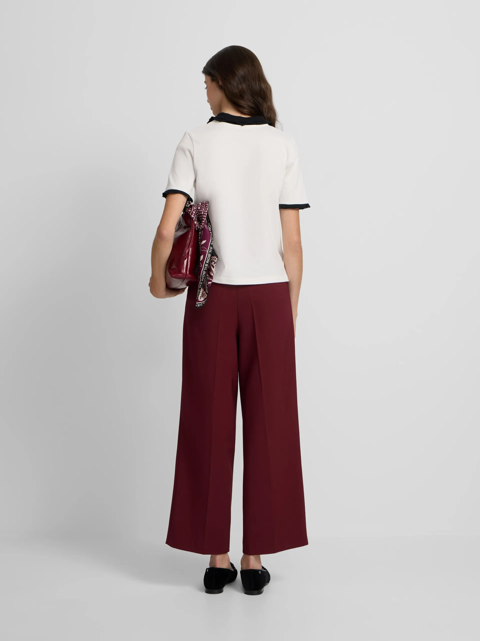 Silbon Pantalones-Pantalon vestir marinero Burdeos