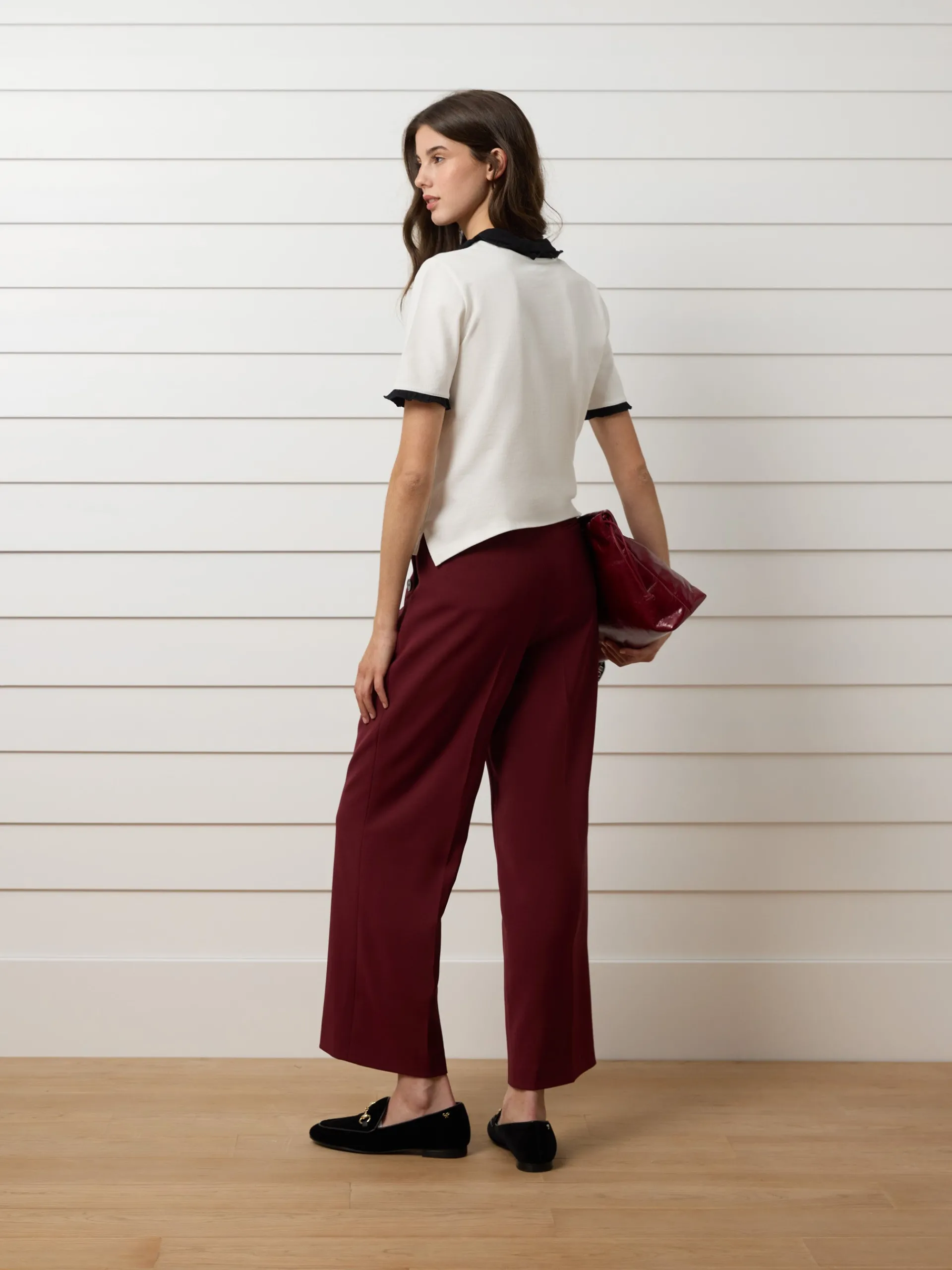 Silbon Pantalones-Pantalon vestir marinero Burdeos