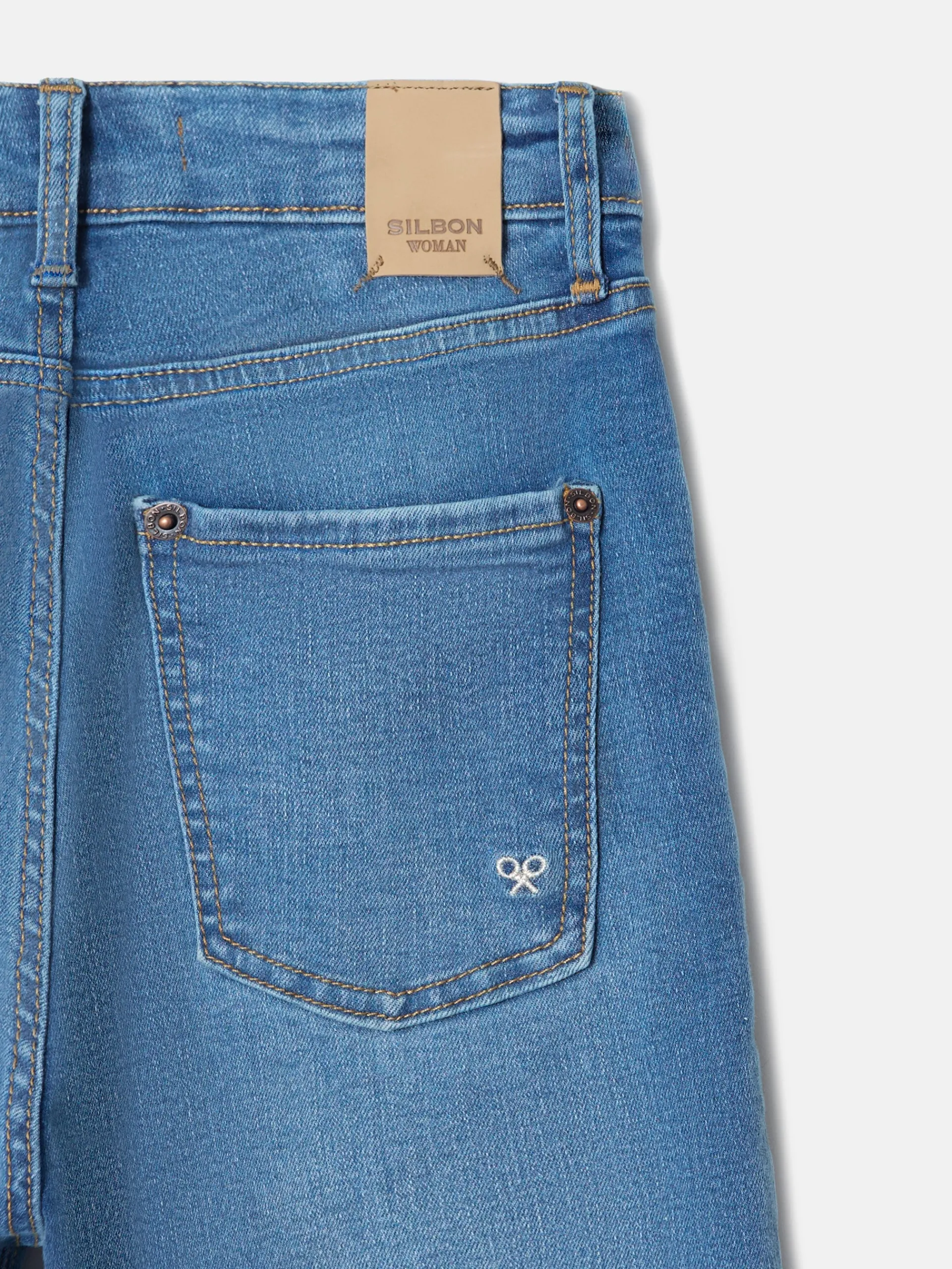 Silbon Pantalones-Pantalon woman slim fit denim medio Azul medio