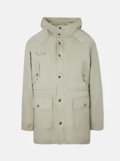 Silbon Smart Casual·Abrigos Y Cazadoras-Parka garment dye Verde