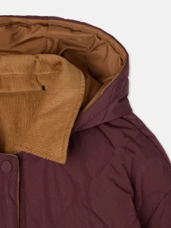 Silbon Abrigos Y Exterior-Parka larga acolchada detalles pana Burdeos