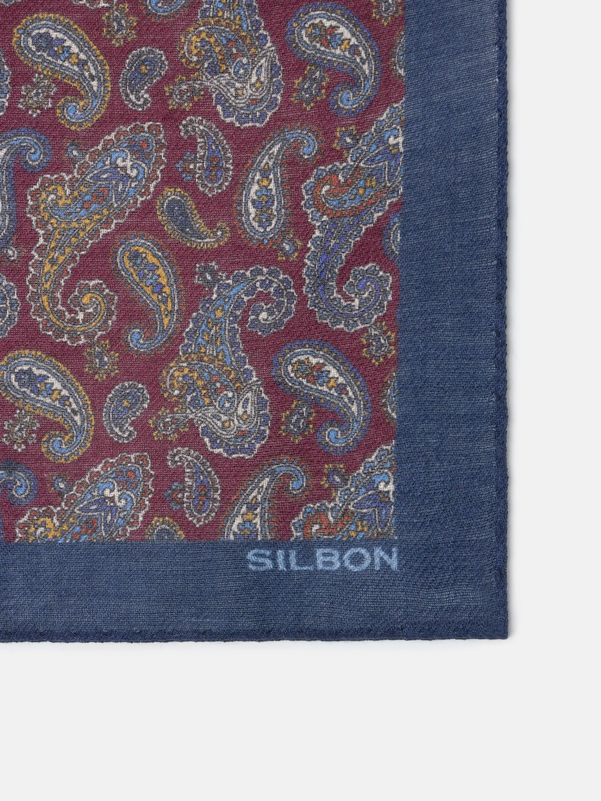 Silbon Accesorios·Corbatas, Pajaritas Y Pañuelos-Pañuelo cachemir Burdeos