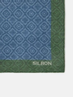 Silbon Accesorios·Corbatas, Pajaritas Y Pañuelos-Pañuelo motivo azulejo azul verde Azul&nbsp;verde