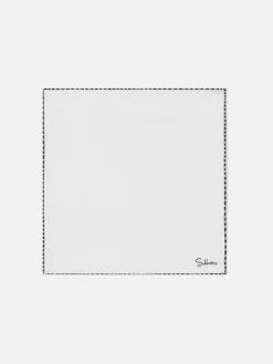 Silbon Accesorios·Corbatas, Pajaritas Y Pañuelos-Pañuelo raqueta perfil pespunte Blanco