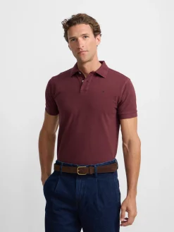 Silbon Smart Casual·Polos-Polo clasico liso Burdeos