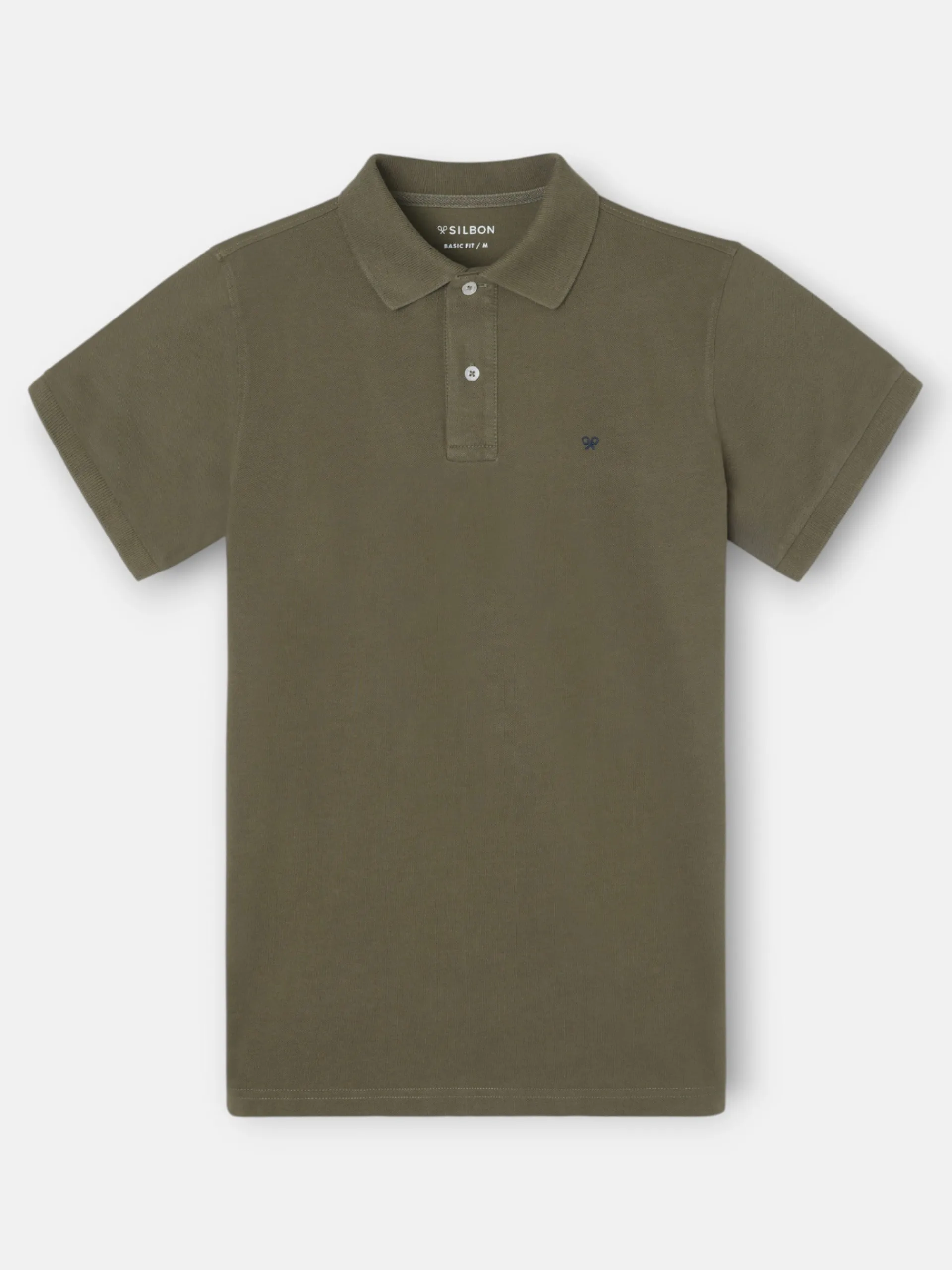 Silbon Smart Casual·Polos-Polo clasico liso verde oscuro Verde oscuro
