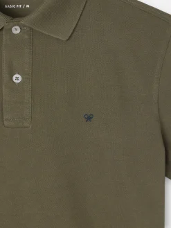 Silbon Smart Casual·Polos-Polo clasico liso verde oscuro Verde&nbsp;oscuro