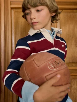 Silbon Polos-Polo kids clasico rugby rayas Burdeos