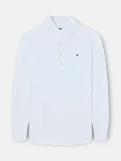 Silbon Smart Casual·Polos-Polo liso manga larga blanca Blanco