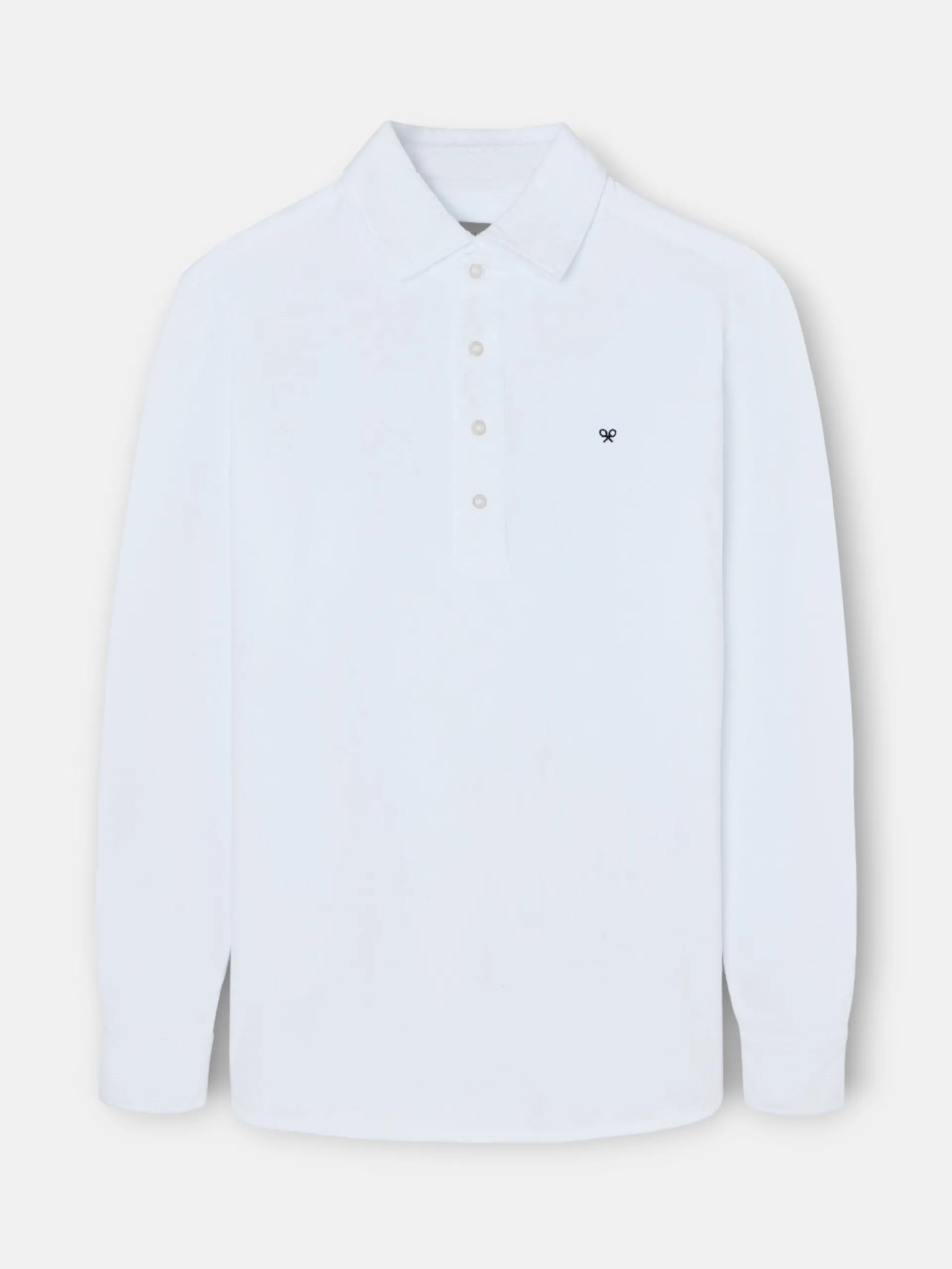 Silbon Smart Casual·Polos-Polo liso manga larga blanca Blanco