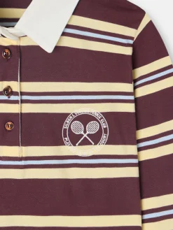 Silbon Camisetas, Polos Y Tops-Polo woman rayas y amarillo Burdeos