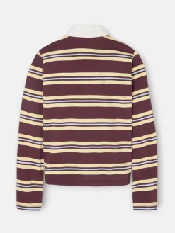 Silbon Camisetas, Polos Y Tops-Polo woman rayas y amarillo Burdeos