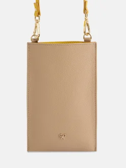 Silbon Bolsos Y Monederos-Portamovil piel bolsillo beige y amarillo Multicolor