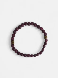 Silbon Accesorios·Pulseras Y Llaveros-Pulsera piedras redondas Burdeos