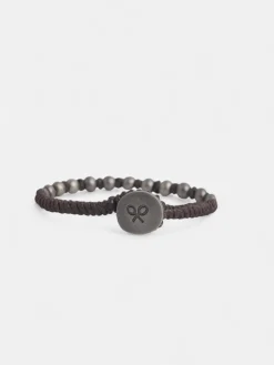 Silbon Accesorios·Pulseras Y Llaveros-Pulsera piel trenzada abalorio Marron