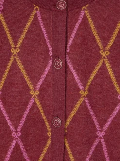 Silbon Punto-Rebeca raquetas rombos granates Rosa