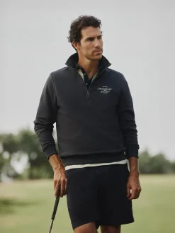 Silbon Smart Casual·Sudaderas-Sudadera Beltran Lozano cremallera media azul marino Azul&nbsp;marino