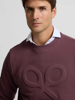 Silbon Smart Casual·Sudaderas-Sudadera clasica logo relieve Burdeos