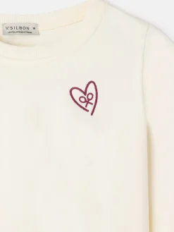 Silbon Sudaderas-Sudadera girl corazon Crudo
