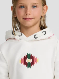 Silbon Sudaderas-Sudadera girl etnica cruda Blanca