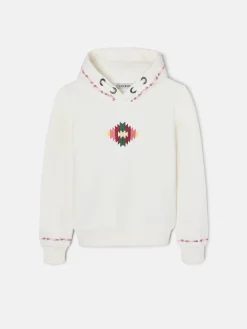 Silbon Sudaderas-Sudadera girl etnica cruda Blanca