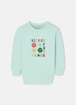 Silbon Sudaderas-Sudadera girl fun and peace Verde