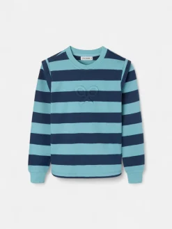 Silbon Sudaderas-Sudadera girl hombreras rayas es Azul