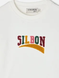 Silbon Sudaderas-Sudadera girl letras cruda Blanca