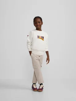 Silbon Sudaderas-Sudadera girl letras cruda Blanca