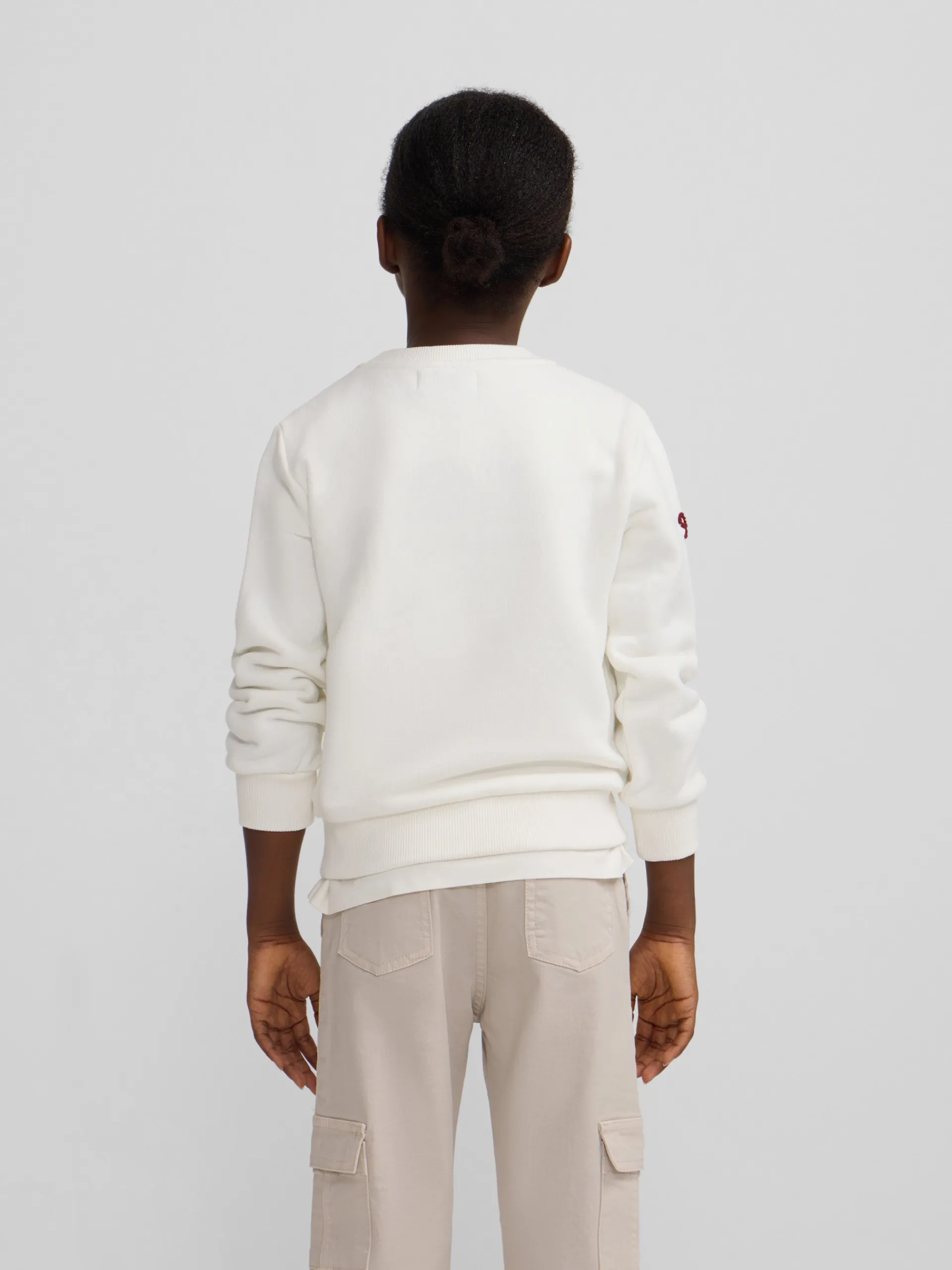 Silbon Sudaderas-Sudadera girl letras cruda Blanca