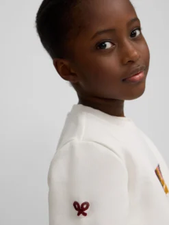 Silbon Sudaderas-Sudadera girl letras cruda Blanca