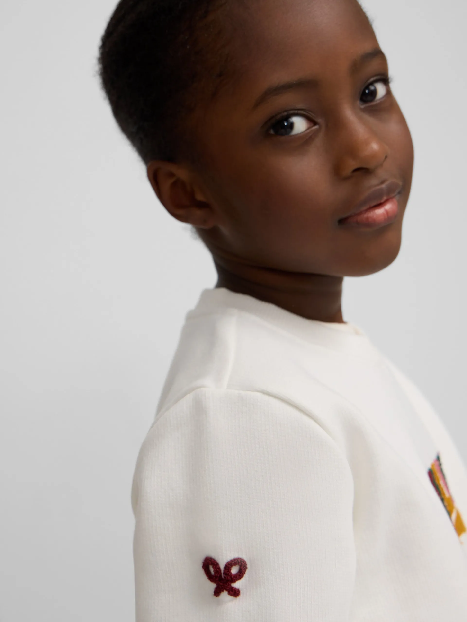 Silbon Sudaderas-Sudadera girl letras cruda Blanca