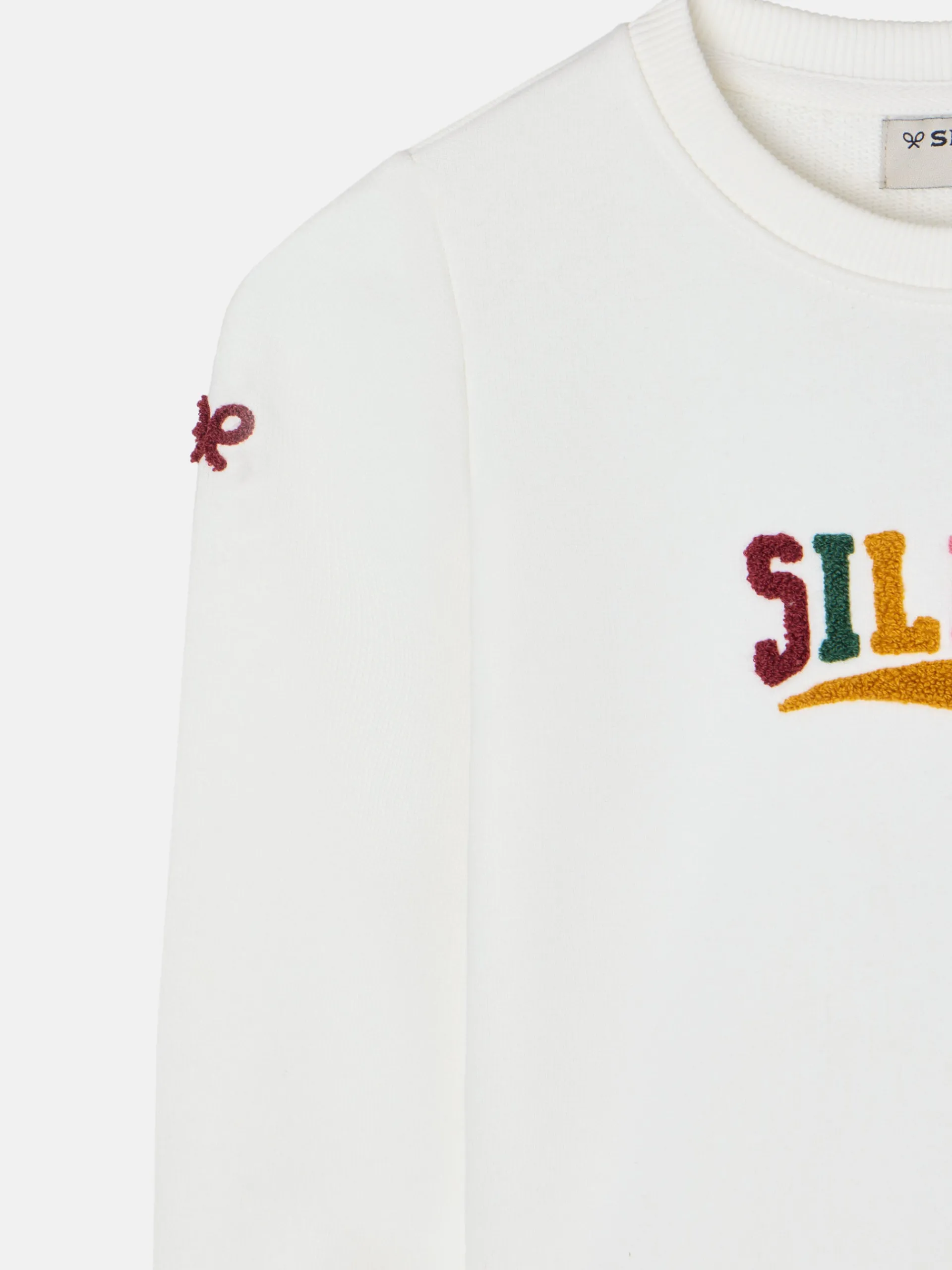 Silbon Sudaderas-Sudadera girl letras cruda Blanca