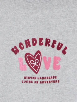 Silbon Sudaderas-Sudadera girl wonderful love Gris