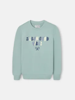 Silbon Sudaderas-Sudadera kids good vibes Verde