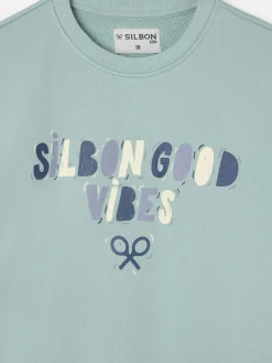 Silbon Sudaderas-Sudadera kids good vibes Verde