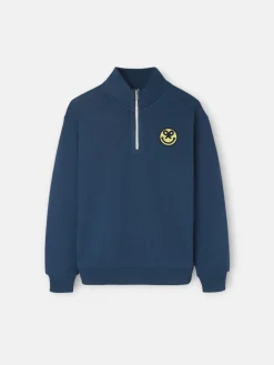 Silbon Sudaderas-Sudadera kids media cremallera acid azul marino Azul&nbsp;marino