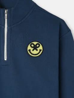 Silbon Sudaderas-Sudadera kids media cremallera acid azul marino Azul&nbsp;marino