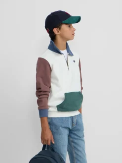 Silbon Sudaderas-Sudadera kids media cremallera multicolor Blanco