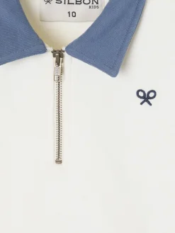 Silbon Sudaderas-Sudadera kids media cremallera multicolor Blanco