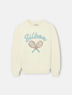 Silbon Sudaderas-Sudadera kids raqueta junior Crema